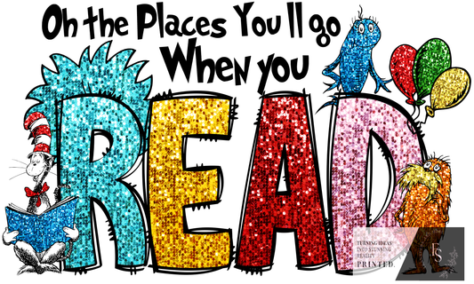 OH THE PLACES YOU WILL READ GLITTER